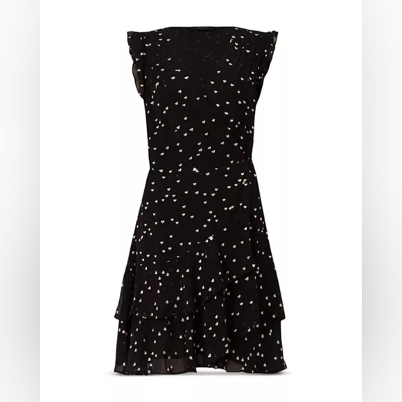 ALLSAINTS Lana Embroidered Hearts Wrap Dress, Size Small - Picture 6 of 12